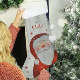 Personalised Santa Silver Grey Stocking: 2 - Christmas Stockings By Gift Moments