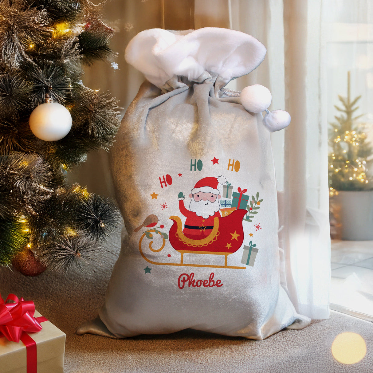 Personalised Santa Sleigh Christmas Sack: 2 - Christmas Sacks By Gift Moments