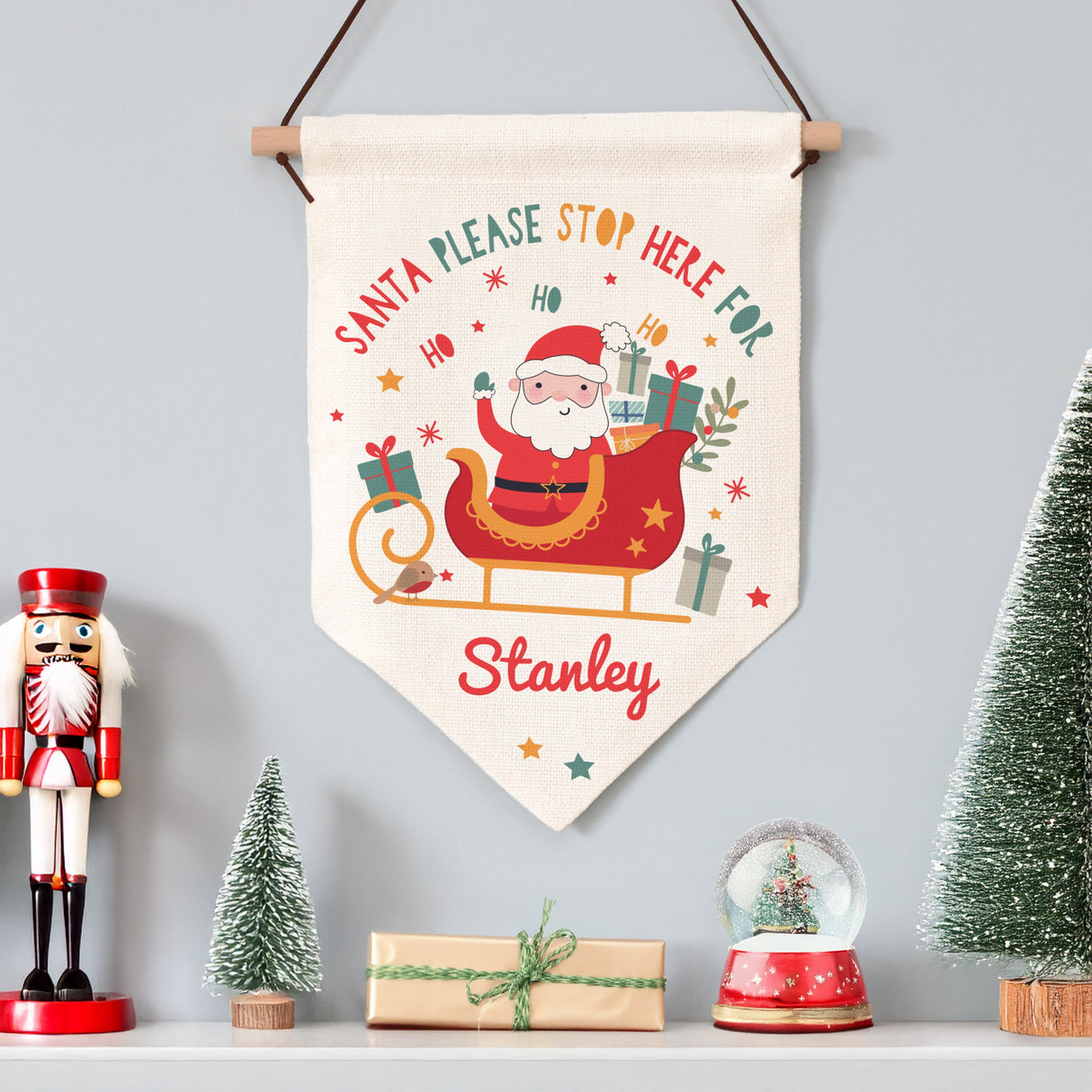Personalised Santa Stop Here Banner: 2 - Signs & Plaques By Gift Moments