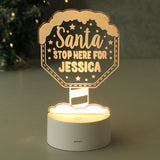 Personalised Santa Stop Here LED Colour Changing Night Light: 4 - LED Lighting By Gift Moments