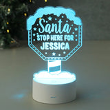 Personalised Santa Stop Here LED Colour Changing Night Light: 5 - LED Lighting By Gift Moments