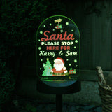 Personalised Santa Stop Here Outdoor Solar Light: 3 - Solar Lights By Gift Moments