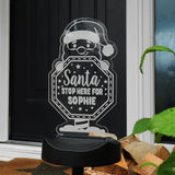Personalised Santa Stop Here Sign Outdoor Solar Light: 6 - Solar Lights By Gift Moments