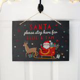 Personalised Santa Stop Here Slate Sign: 3 - Signs & Plaques By Gift Moments