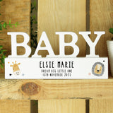 Personalised Scandi Safari Animals Wooden Baby Ornament: 2 - Ornaments By Gift Moments