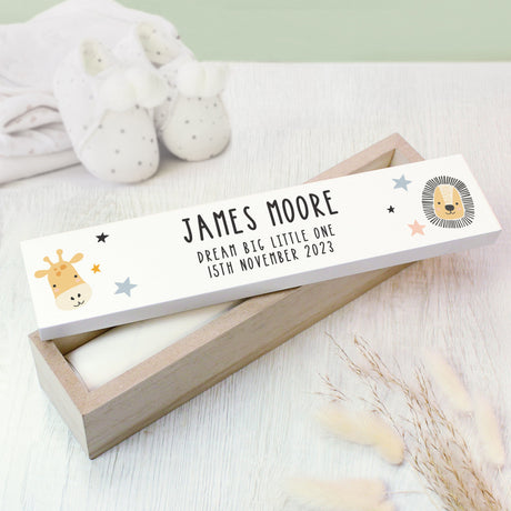 Personalised Scandi Safari Animals Wooden Certificate Holder: 1 - Certificate Holders By Gift Moments