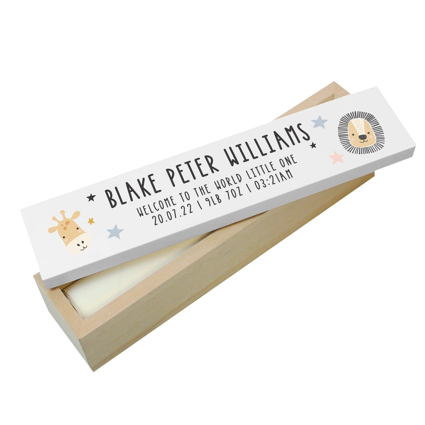 Personalised Scandi Safari Animals Wooden Certificate Holder: 6 - Certificate Holders By Gift Moments