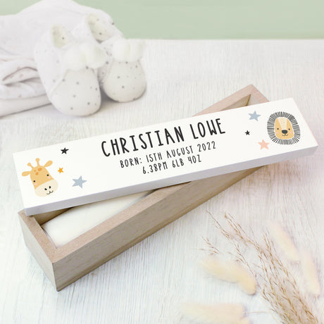 Personalised Scandi Safari Animals Wooden Certificate Holder: 4 - Certificate Holders By Gift Moments