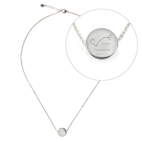 Personalised Scorpio Zodiac Star Sign Necklace (Oct 23rd - Nov 21st): 2 - Necklaces By Gift Moments