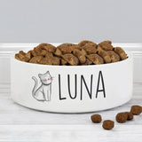 Personalised Scribble Cat 14cm Medium Pet Bowl: 1 - Pet Products By Gift Moments