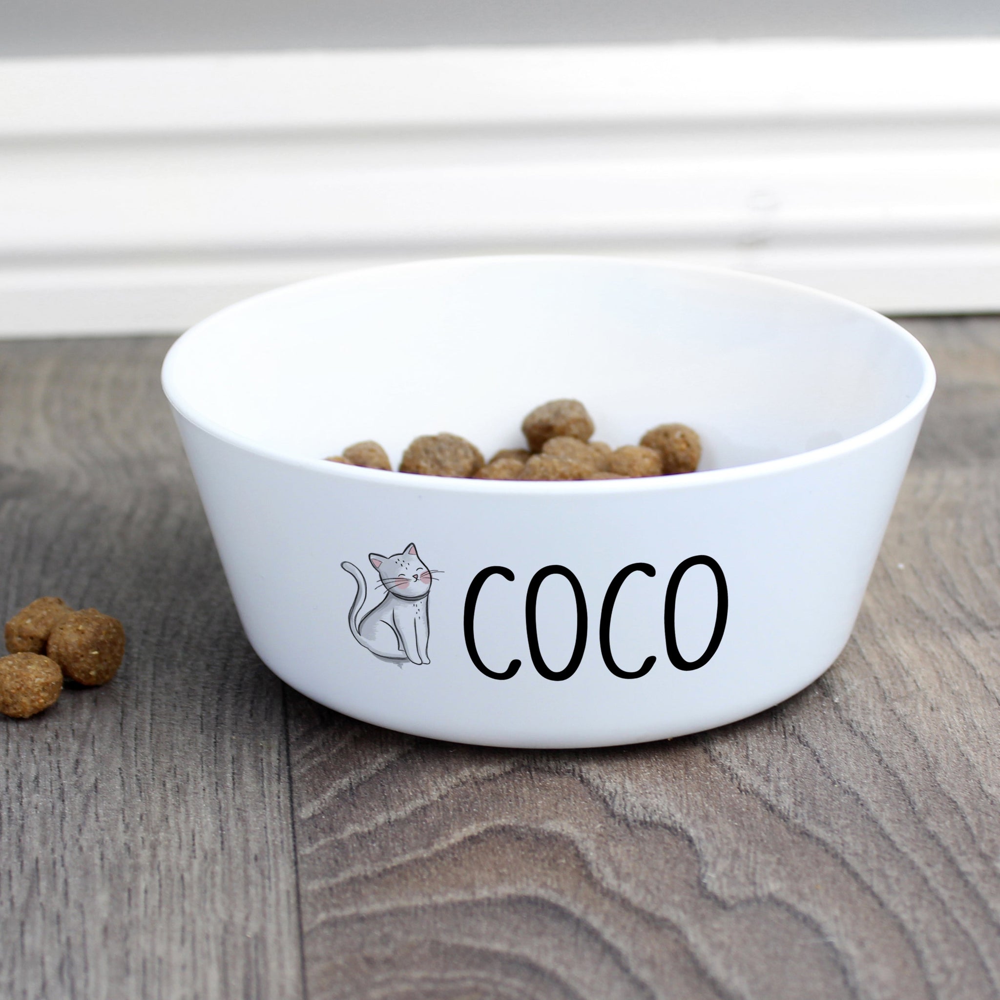Personalised Scribble Cat Plastic Cat Bowl: 2 - Pet Products By Gift Moments