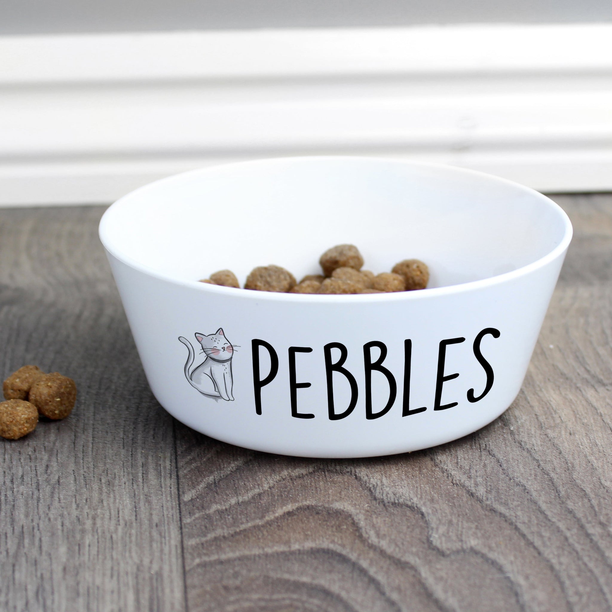 Personalised Scribble Cat Plastic Cat Bowl: 1 - Pet Products By Gift Moments
