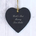 Personalised Script Engraved Slate Heart Decoration - Shop Decorations At Gift Moments - 1