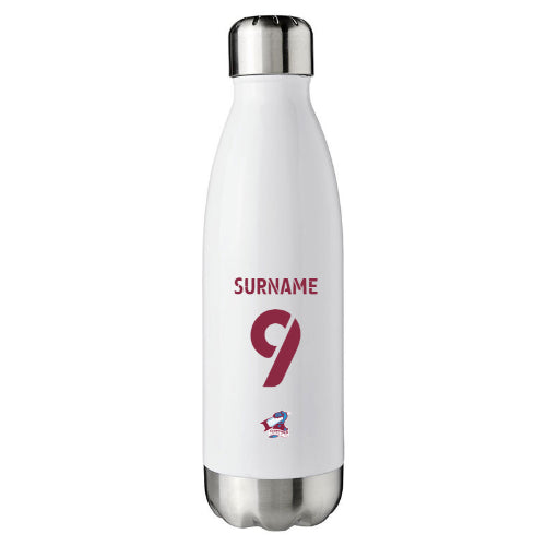 Personalised Scunthorpe United FC Back of Shirt Insulated Water Bottle: 1 - Water Bottles By Scunthorpe United