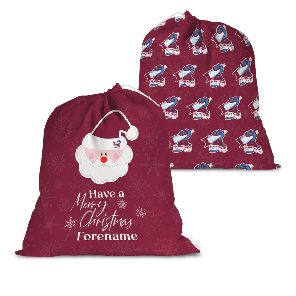 Personalised Scunthorpe United FC Merry Christmas Sack: 1 - Christmas By Scunthorpe United