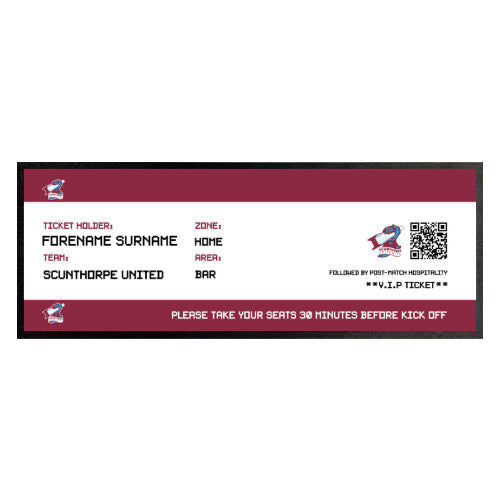 Personalised Scunthorpe United FC Ticket Bar Runner: 1 - Barware By Scunthorpe United