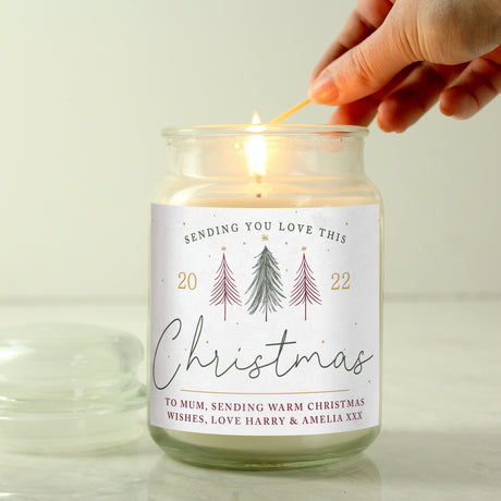 Personalised Sending You Love Christmas Large Scented Jar Candle: 4 - Candles By Gift Moments