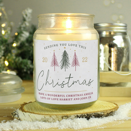 Personalised Sending You Love Christmas Large Scented Jar Candle: 1 - Candles By Gift Moments