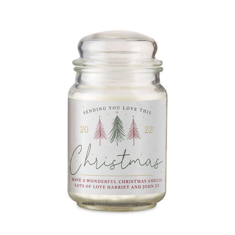 Personalised Sending You Love Christmas Large Scented Jar Candle: 5 - Candles By Gift Moments