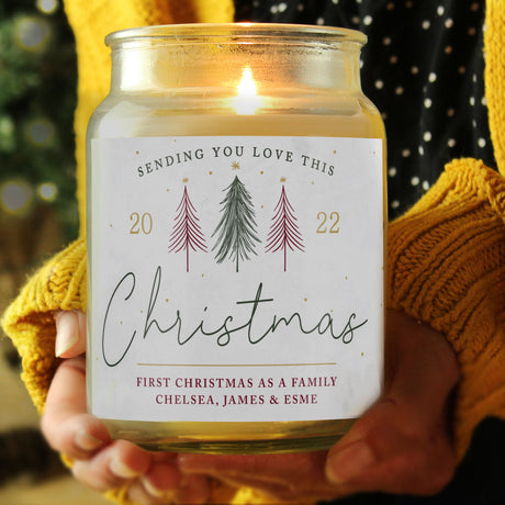 Personalised Sending You Love Christmas Large Scented Jar Candle: 2 - Candles By Gift Moments