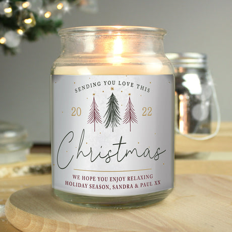 Personalised Sending You Love Christmas Large Scented Jar Candle: 3 - Candles By Gift Moments