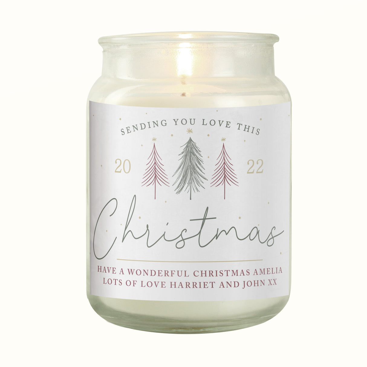 Personalised Sending You Love Christmas Large Scented Jar Candle: 6 - Candles By Gift Moments