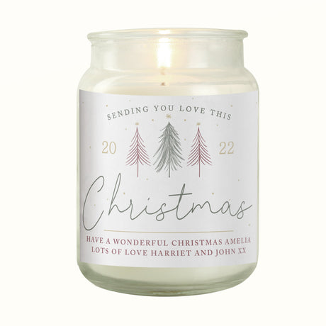 Personalised Sending You Love Christmas Large Scented Jar Candle: 6 - Candles By Gift Moments