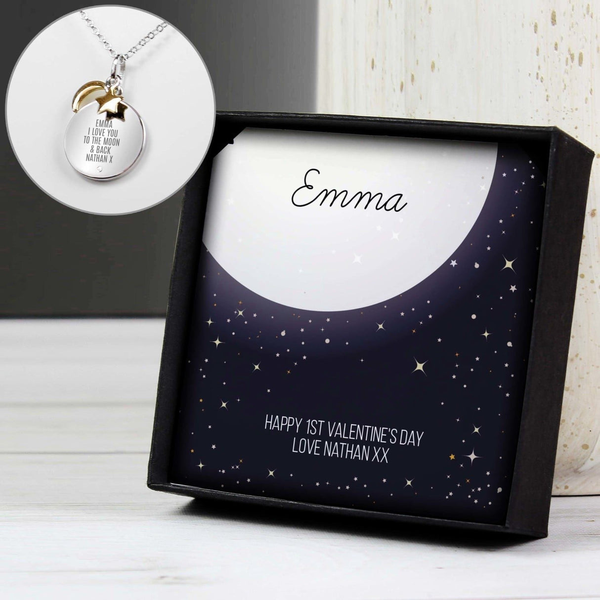 Personalised Sentiment Disc Necklace and Box: 3 - Necklaces By Gift Moments