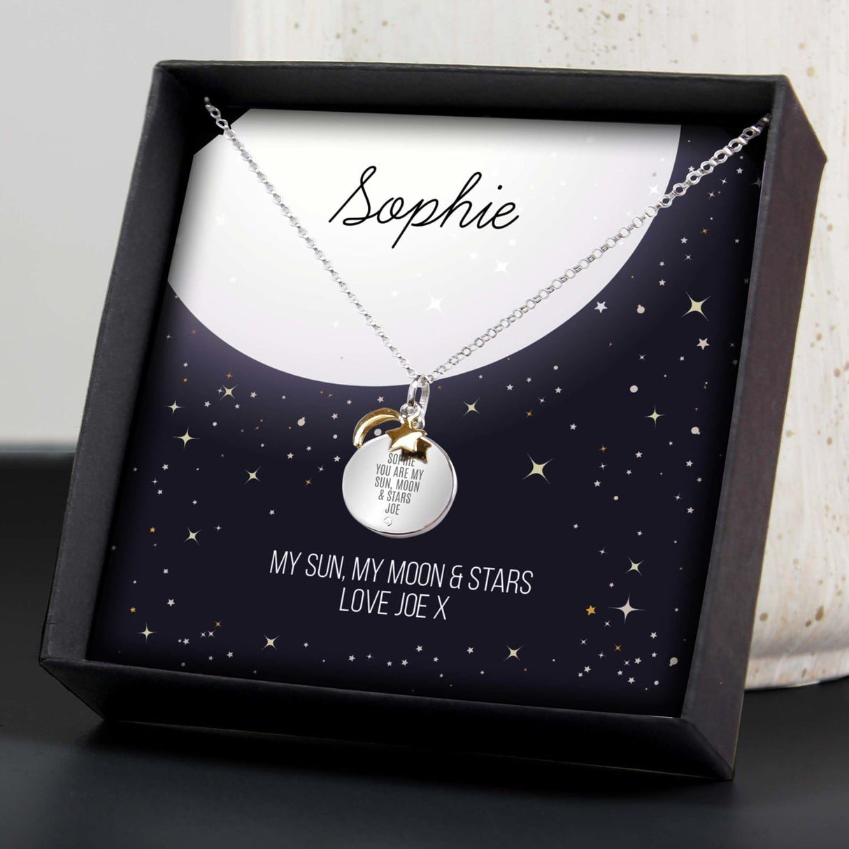Personalised Sentiment Disc Necklace and Box: 2 - Necklaces By Gift Moments