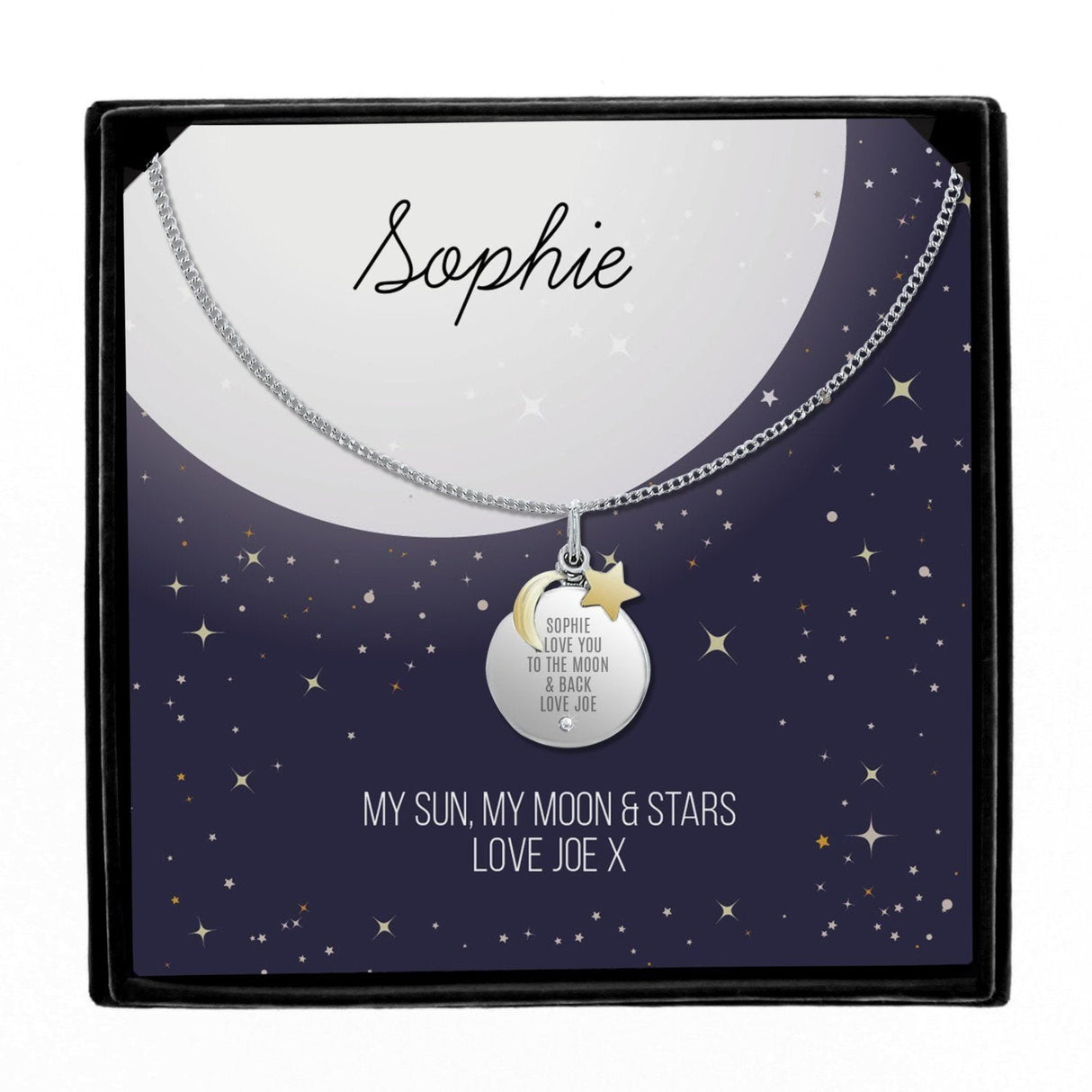 Personalised Sentiment Disc Necklace and Box: 5 - Necklaces By Gift Moments