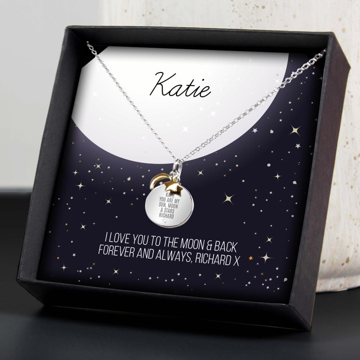 Personalised Sentiment Disc Necklace and Box: 4 - Necklaces By Gift Moments
