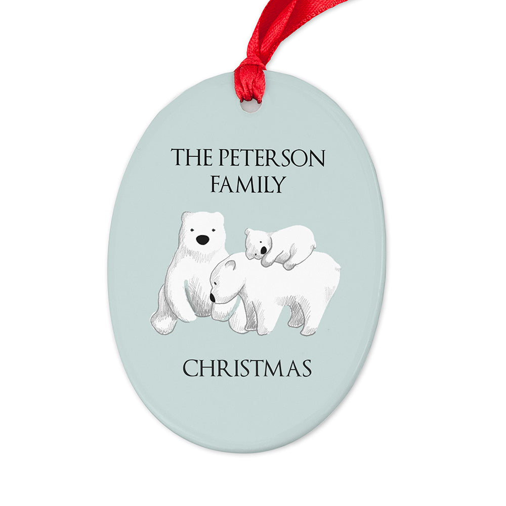 Personalised Sentimental Polar Bear Oval Ornament: 4 - Christmas Decorations By Gift Moments