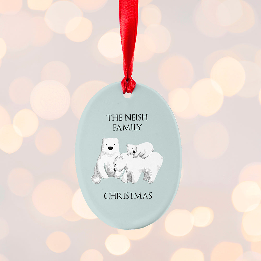 Personalised Polar Bear Family Ornament: 3 - Christmas Decorations By Gift Moments