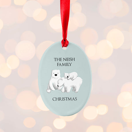 Personalised Polar Bear Family Ornament: 3 - Christmas Decorations By Gift Moments