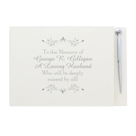 Personalised Sentiments Hardback Guest Book & Pen: 4 - Guest Books By Gift Moments