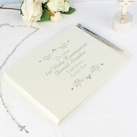 Personalised Sentiments Hardback Guest Book & Pen: 1 - Guest Books By Gift Moments