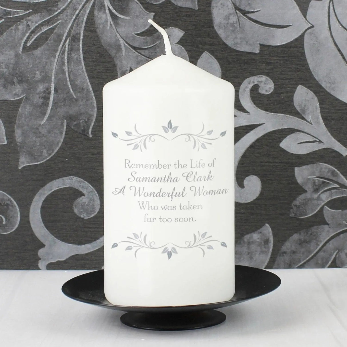 Personalised Sentiments Memorial Pillar Candle: 1 - Candles By Gift Moments