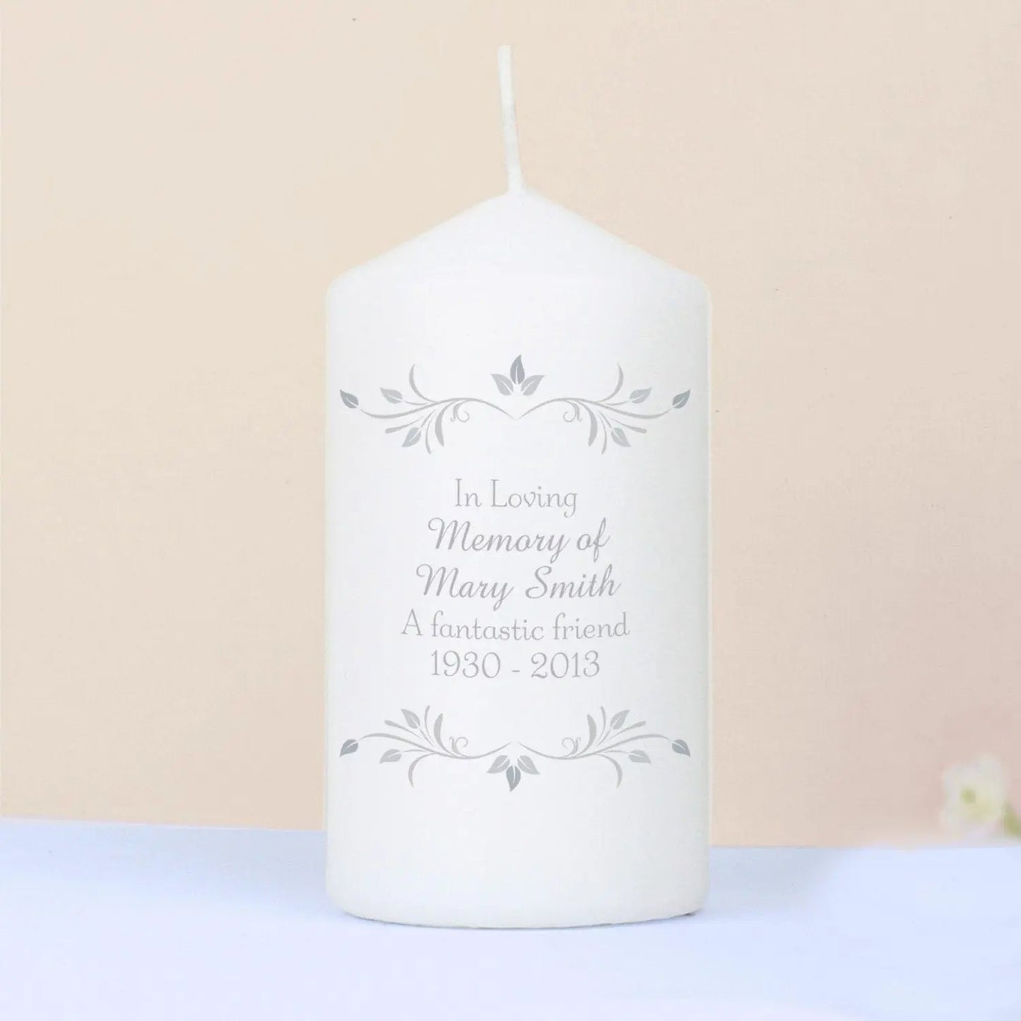 Personalised Sentiments Pillar Candle: 2 - Candles By Gift Moments