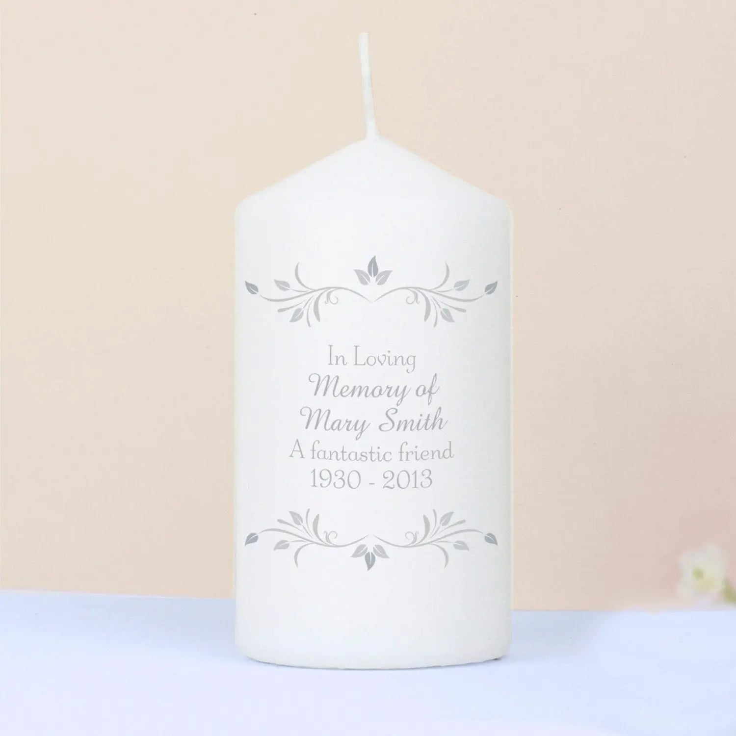 Personalised Sentiments Pillar Candle: 2 - Candles By Gift Moments