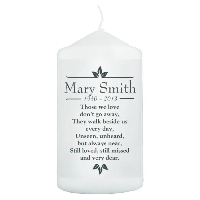 Personalised Sentiments ’Those We Love’ Pillar Candle: 3 - Candles By Gift Moments
