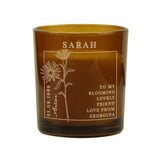Personalised September Birth Flower Amber Glass Candle: 5 - Candles By Gift Moments