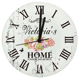 Personalised Shabby Chic Floral Glass Clock: 3 - Clocks By Gift Moments
