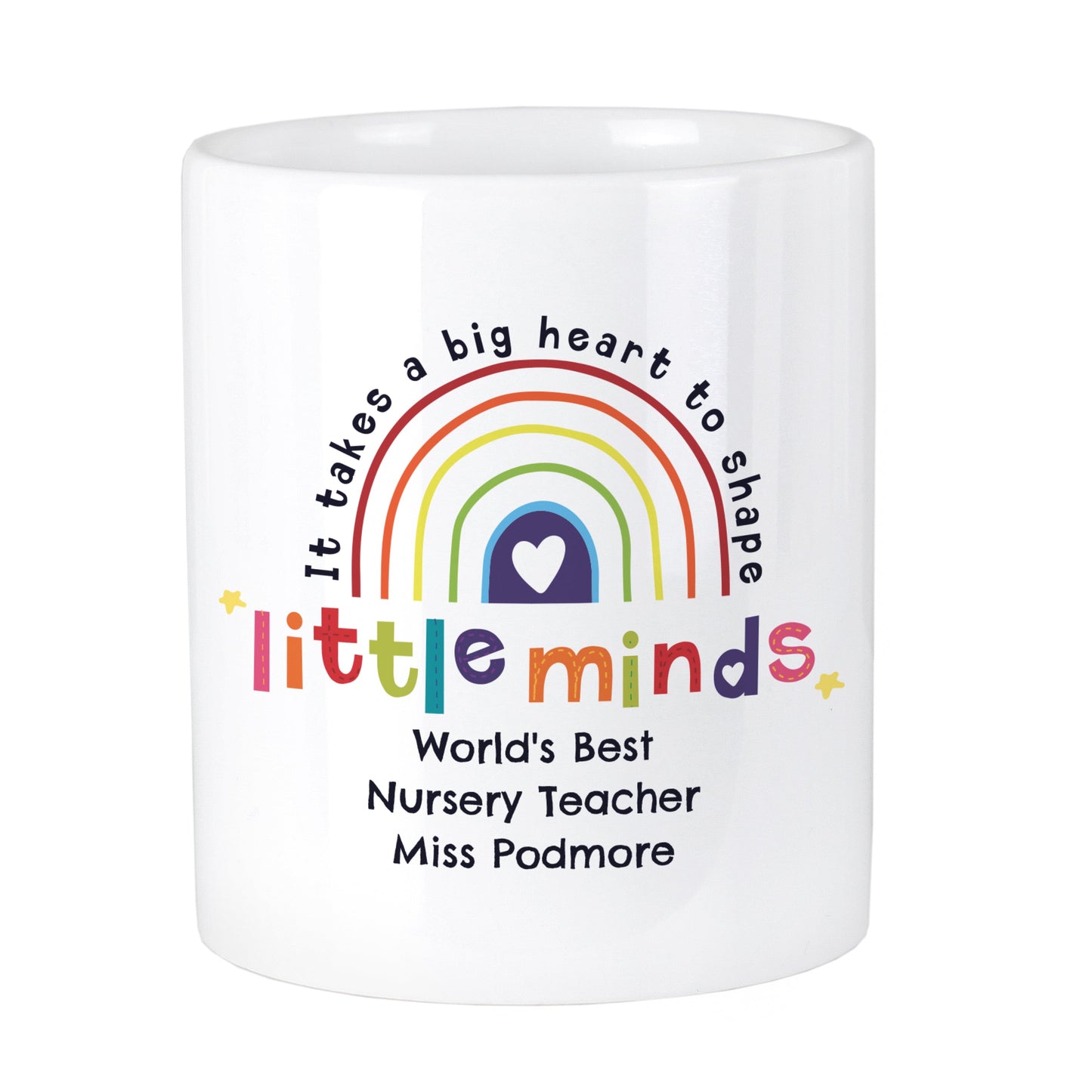 Personalised Shape Little Minds Ceramic Storage Pot: 5 - Storage By Gift Moments
