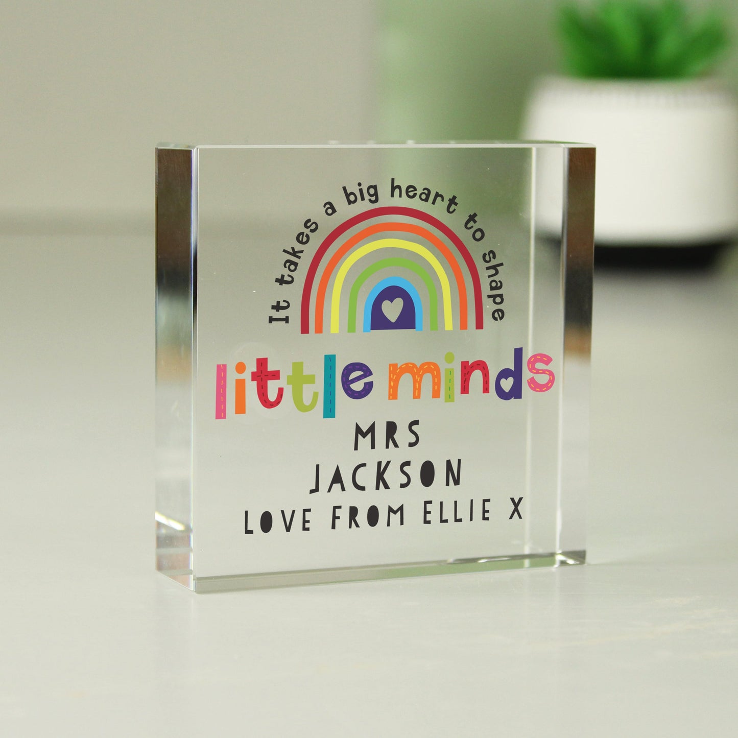 Personalised Shape Little Minds Crystal Token: 2 - Crystal Tokens By Gift Moments