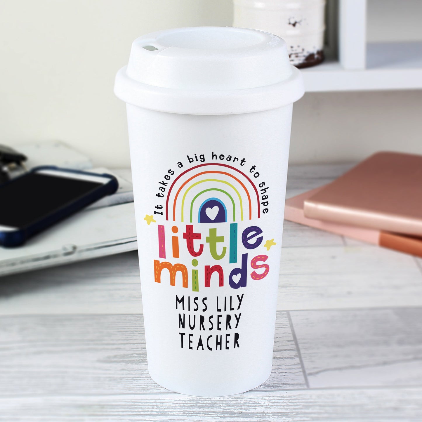 Personalised Shape Little Minds Travel Mug: 2 - Travel Mugs By Gift Moments