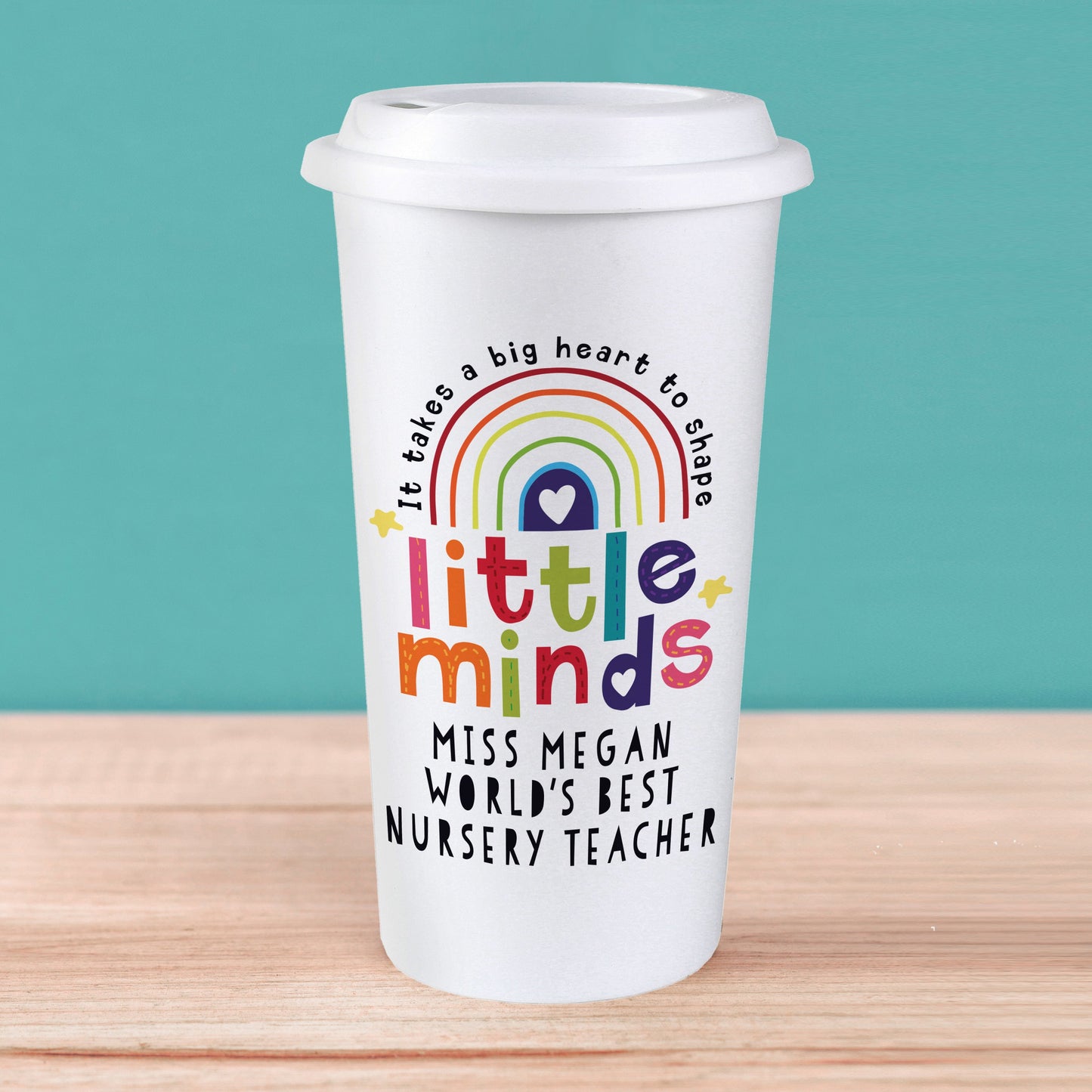 Personalised Shape Little Minds Travel Mug: 1 - Travel Mugs By Gift Moments