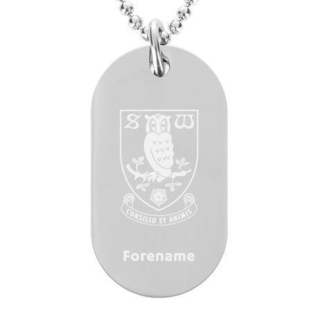 Personalised Sheffield Wednesday FC Crest Dog Tag Pendant: 1 - Necklaces By Sheffield Wednesday
