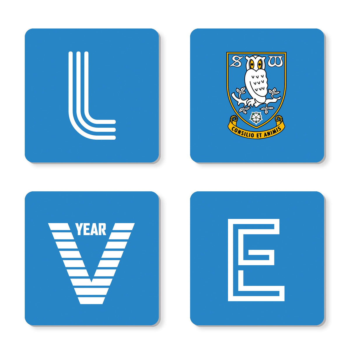 Personalised Sheffield Wednesday FC Love Coasters: 1 - Coasters By Sheffield Wednesday