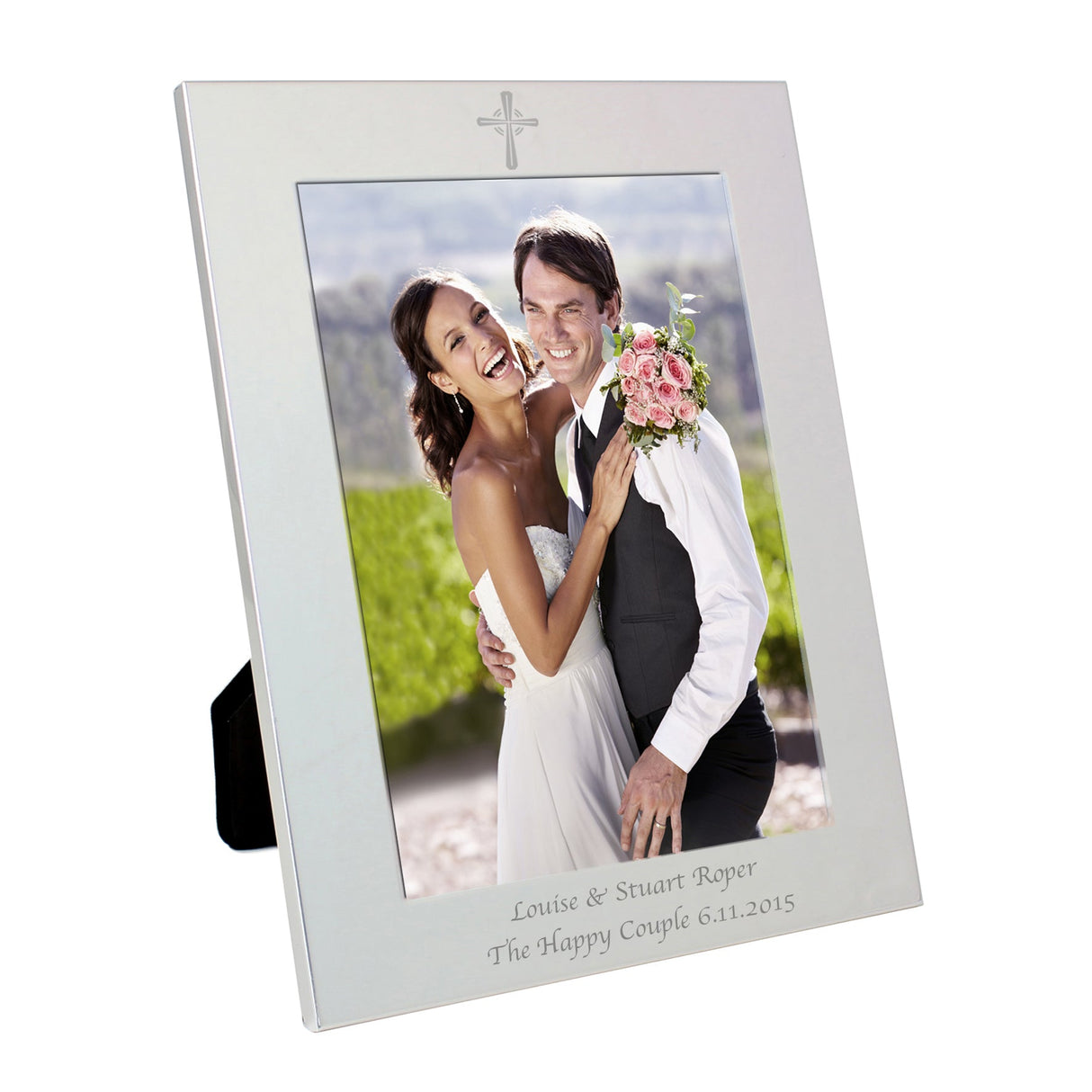 Personalised Silver 5x7 Cross Photo Frame: 4 - Photo Frames By Gift Moments
