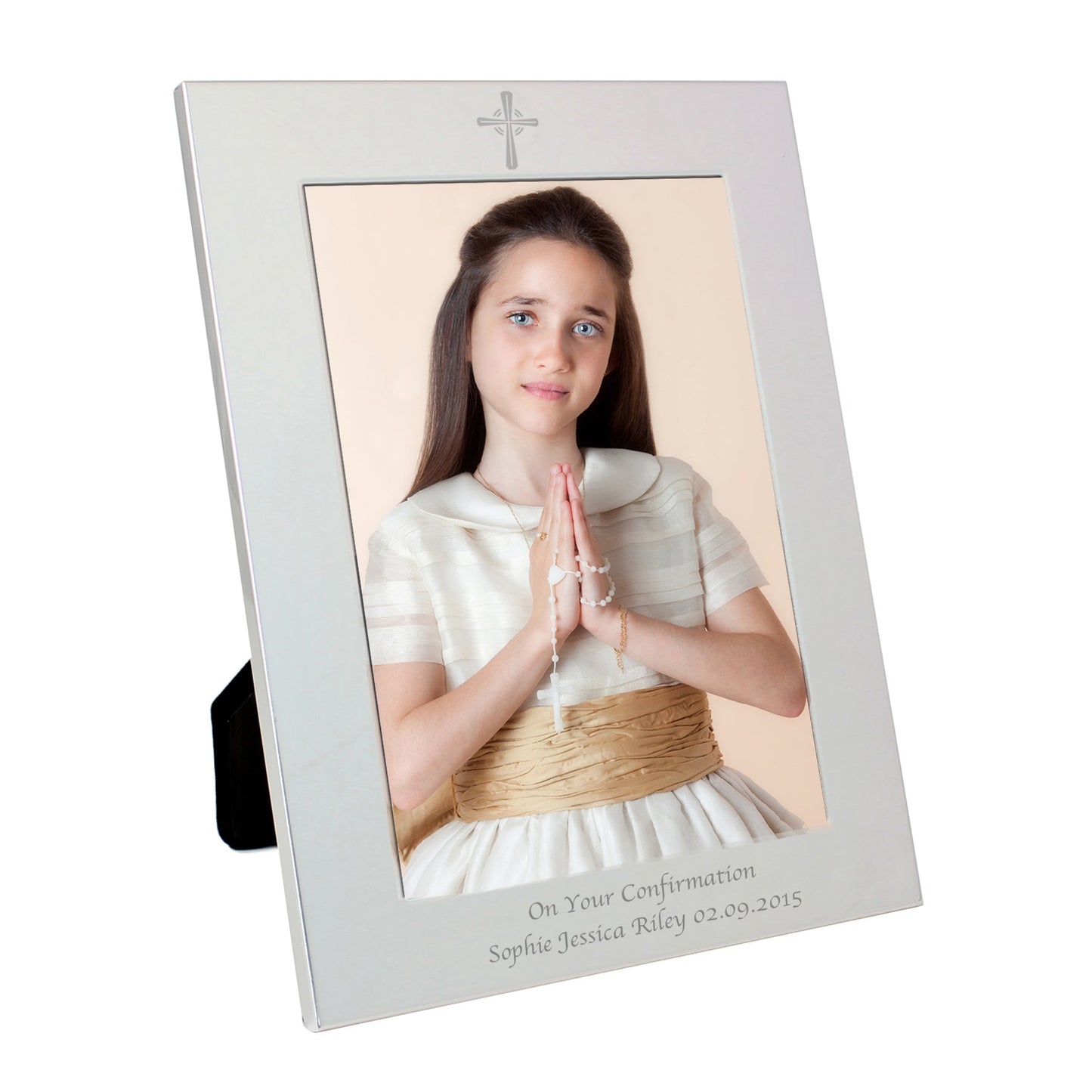 Personalised Silver 5x7 Cross Photo Frame: 3 - Photo Frames By Gift Moments
